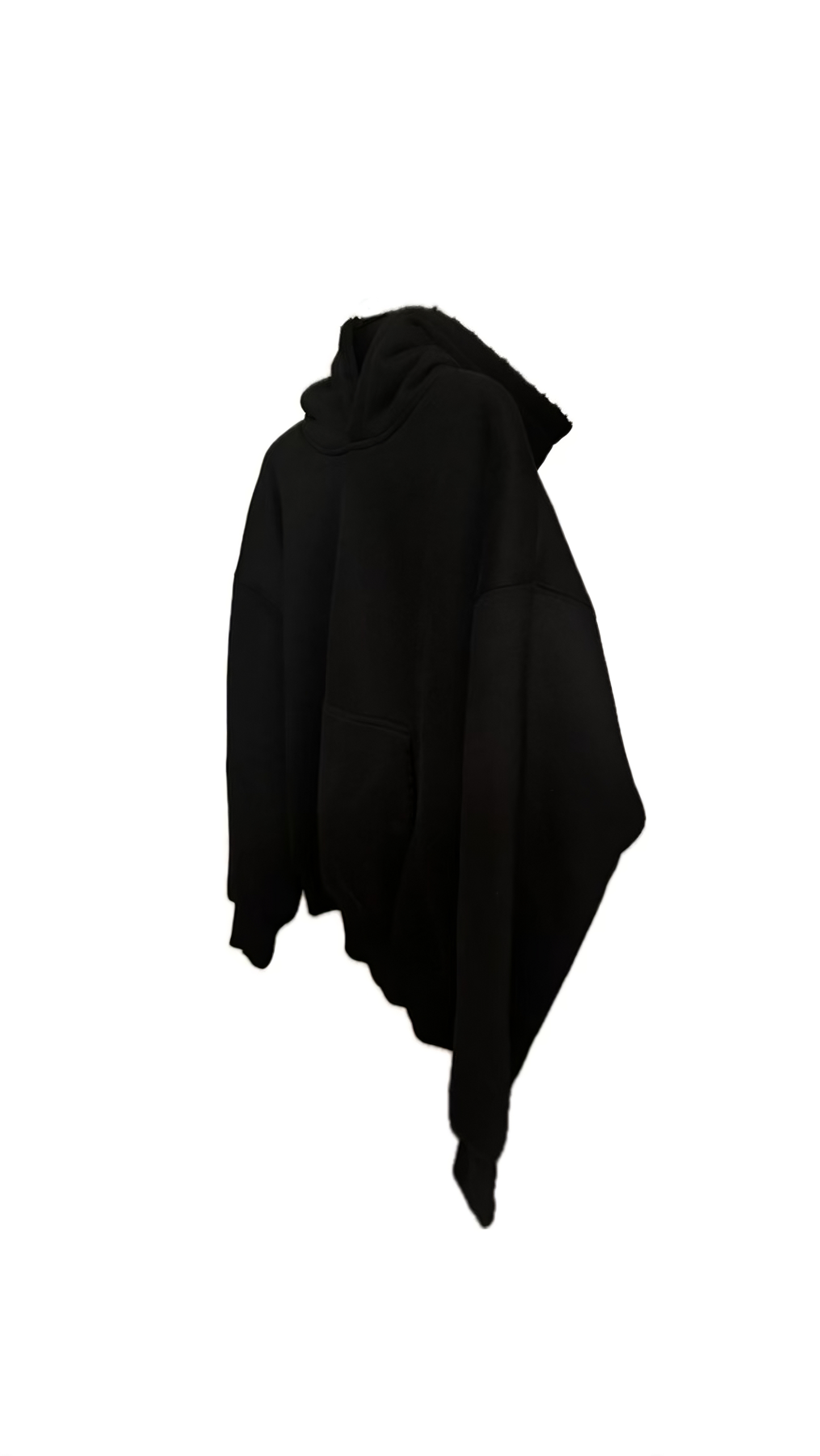 Distressed Double Layered, 9-5 Black Hoodie